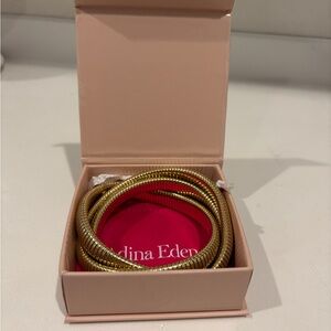 Adina Eden Coil Bracelet Pink Jewelry Pouch
